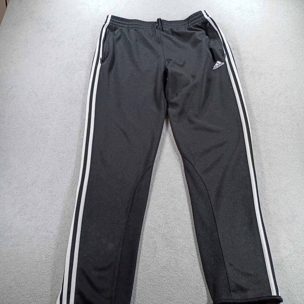 Adidas Mens Climacool Track Pants Black Large 3-Stripe Zipped Pockets
